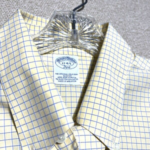Brooks Brothers Men Size 17-4/5 Check Non Iron Cotton Regent Fit Dress Shirt